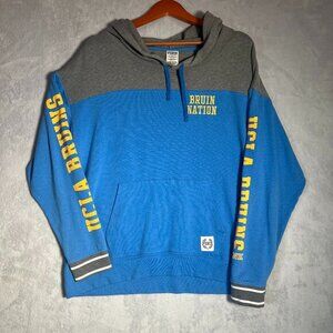 PINK Victoria's Secret Hoodie Womens L Blue Gray UCLA Bruins Pullover Sweatshirt